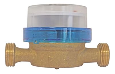Compteur d'eau jet unique eau froide calibre 15 mâle/ mâle 20/27 laiton Somatherm for you