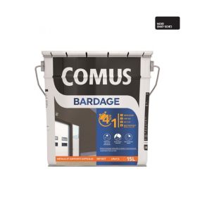 COMUS BARDAGE MAT-SOIE NOIR 15L Peinture 4 en 1 pour rénovation de bardage (primaire et finition)