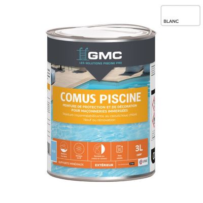 COMUS PISCINE GMC - Blanc 3L - Peinture pour piscines et maçonnerie en immersion - COMUS