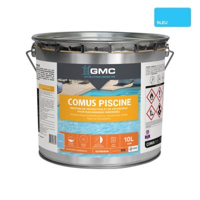 COMUS PISCINE GMC - Bleu 10L - Peinture pour piscines et maçonnerie en immersion - COMUS