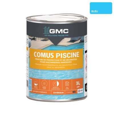 COMUS PISCINE GMC - Bleu 3L - Peinture pour piscines et maçonnerie en immersion - COMUS