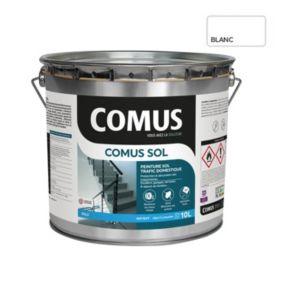 COMUS SOL BLANC 10L Peinture pour sols intérieurs et extérieurs, trafic domestique
