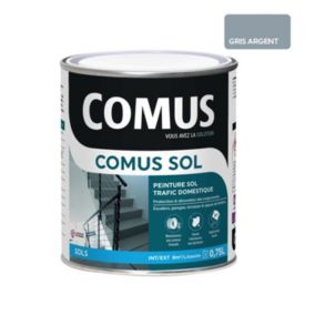COMUS SOL GRIS ARGENT 0.75L Peinture pour sols intérieurs et extérieurs. trafic domestique