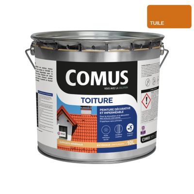 COMUS TOITURE - Tuile 10L - Peinture décorative imperméable pour la rénovation des toitures - COMUS