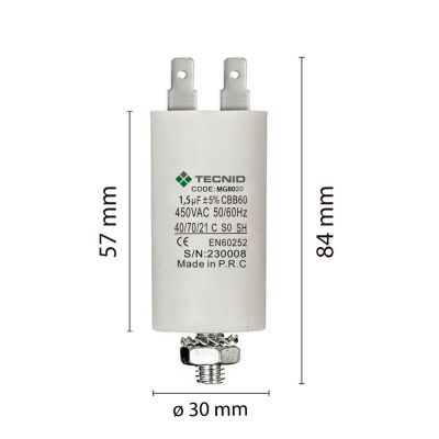 Condensateur De Démarrage 12uF 400-450V MKA COMAR Câble