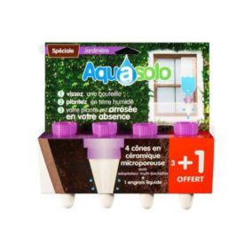 Cône d'arrosage Aquasolo spécial jardinière coloris mauve 3 + 1 gratuit