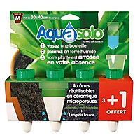 Cône d'arrosage Aquasolo taille M coloris vert débit 20cl/24h 3 + 1 gratuit