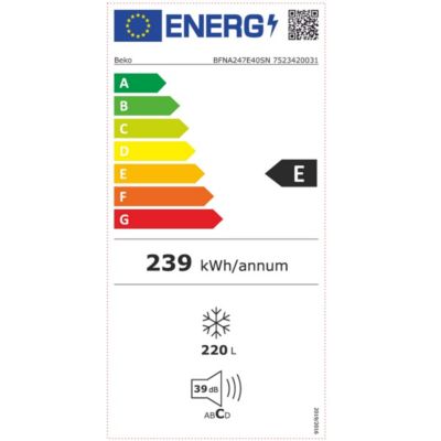 Congélateur intégrable à glissière 220l Beko BFNA247E40SN