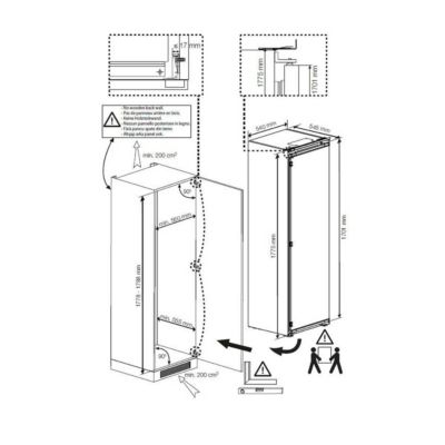 Congélateur intégrable à glissière 220l Beko BFNA247E40SN