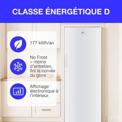 Congelateur Armoire   - CONTINENTAL EDISON - CECUF204NFWD - 204 L - Total No Frost - Classe D - Blanc