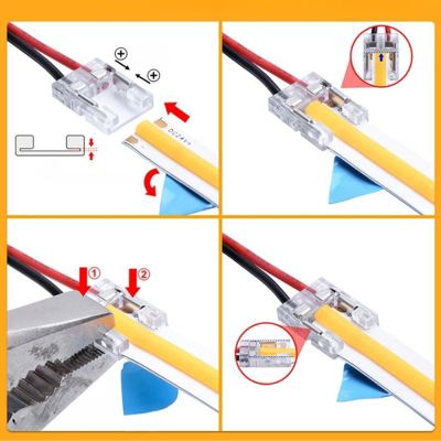 Connecteur à 2 têtes avec Fil pour Ruban LED COB 10mm - SILAMP