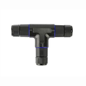 Connecteur de câble étanche en T IP68 3 fils noir
