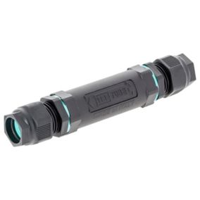 Connecteur droit tube 3 pôles IP68 Diall noir
