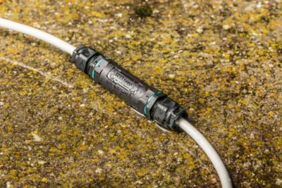 Connecteur droit tube 3 pôles IP68 Diall noir