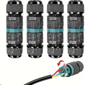 Connecteur Électrique Étanches IP68  Raccord de Cable 3 Fils Boîte de Derivation Étanche Éxterieur, Domino Etanche Boîte de Jonct