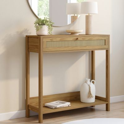 Console 1 tiroir HANAE effet naturel cannage