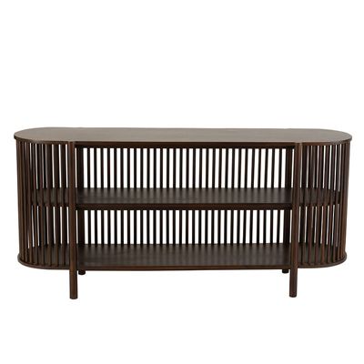 Console 2 étages Conie manguier brun foncé 75x38x160cm