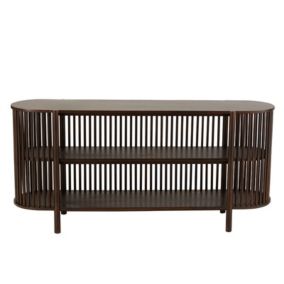 Console 2 étages Conie manguier brun foncé 75x38x160cm