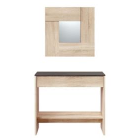 Console d'entrée avec miroir Oxys - L92 cm