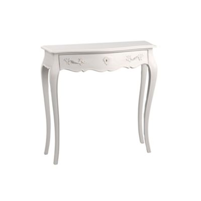 Console d'entrée baroque en bois blanc  - MURIANE