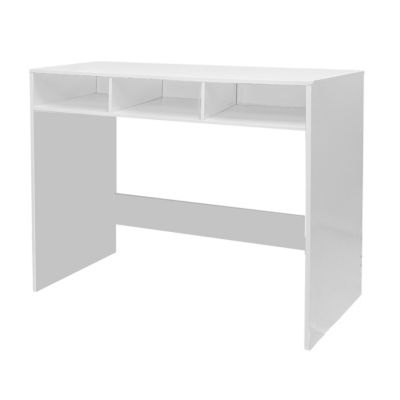 Console d'entrée blanche avec 3 cases ouvertes, meuble d'entrée pour couloir - Longueur 102 x profondeur 33 x Hauteur 75 cm