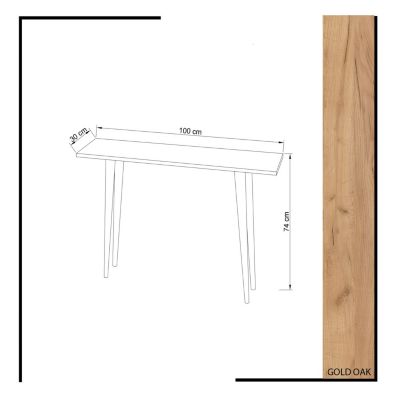 Console en bois "Desidero"  100 x 30 x 74 cm  Marron