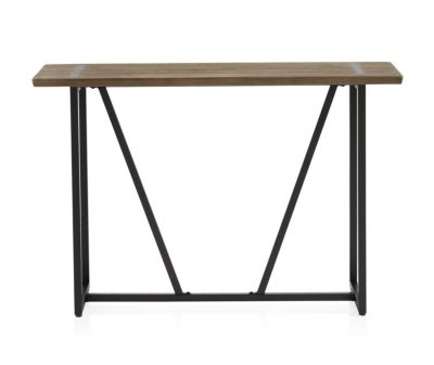 Console en métal avec plateau en bois