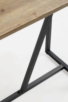 Console en métal avec plateau en bois