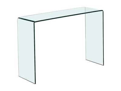 Console en verre trempé courbé - Transparent - ALONZO