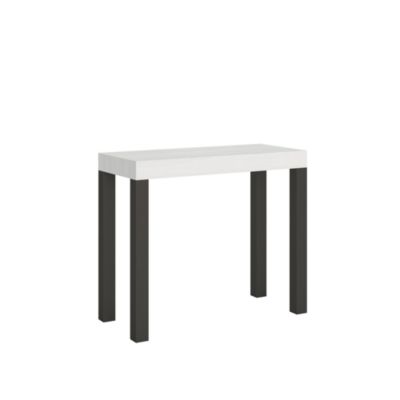 Console Extensible 90X40/300 Cm Everyday Frêne Blanc Structure Anthracite