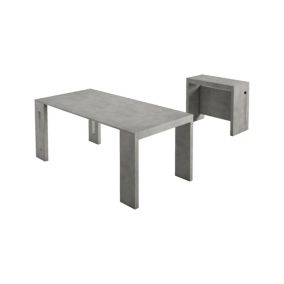 Console extensible Detound, Table à manger extensible, Console polyvalente avec rallonges, 186x80h76 cm, Ciment