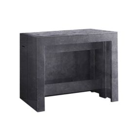 Console extensible Dguigo, Console extensible jusqu'à 12 places, Table avec supports d'extension, 51/300x90h77 cm, Ardoise