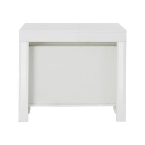 Console extensible Dguigo, Console extensible jusqu'à 12 places, Table avec supports d'extension, 51/300x90h77 cm, Blanc brillant