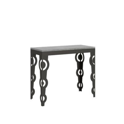 Console extensible KARAMAY EVOLUTION - Blanc - Style ethnique - Aspect bois