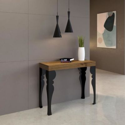 Console extensible - Paxon - Premium - Chêne naturel - Blanc