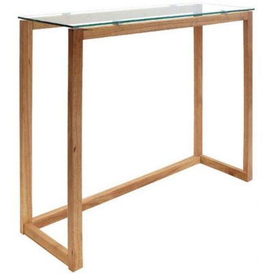 Console - HOME DECO FACTORY - Élégante - En Verre et Bois - Marron