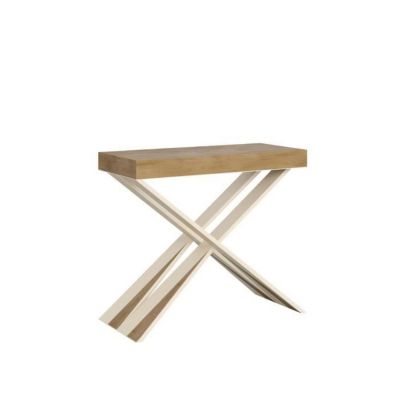 Console muraleConsole extensible 90x40/196 cm Diago Small Chêne Nature cadre Blanc