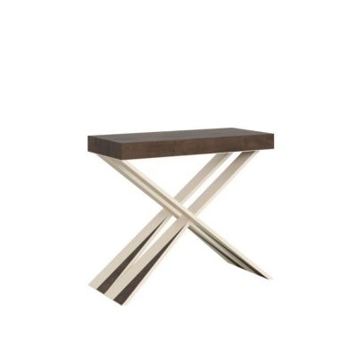 Console muraleConsole extensible 90x40/196 cm Diago Small Noyer cadre Blanc