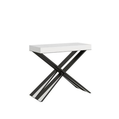 Console muraleConsole extensible 90x40/196 cm Diago Small Premium Frêne Blanc cadre Anthracite