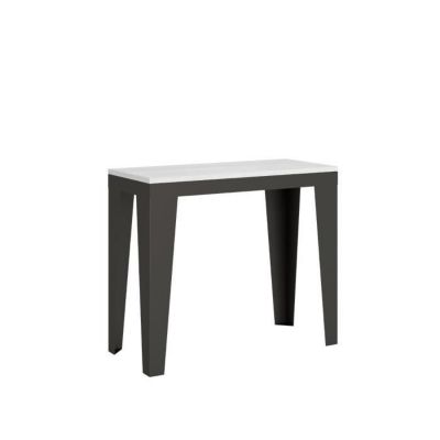 Console muraleConsole extensible 90x40/196 cm Flame Small Evolution Frêne Blanc cadre Anthracite