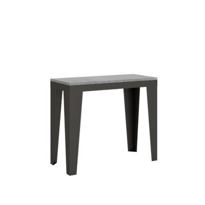 Console muraleConsole extensible 90x40/196 cm Flame Small Evolution Gris Béton cadre Anthracite
