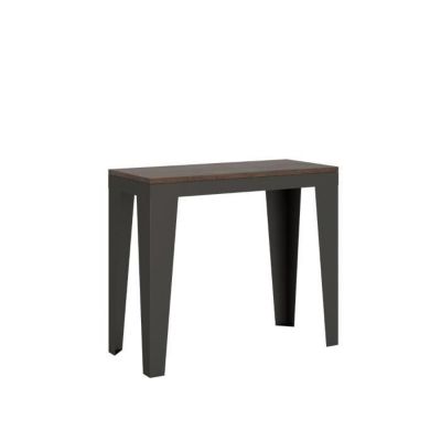 Console muraleConsole extensible 90x40/196 cm Flame Small Evolution Noyer cadre Anthracite