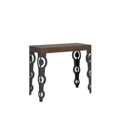 Console muraleConsole extensible 90x40/196 cm Karamay Small Premium Noyer cadre Anthracite