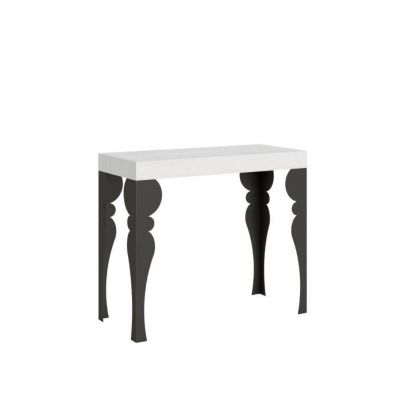 Console muraleConsole extensible 90x40/196 cm Paxon Small Premium Frêne Blanc cadre Anthracite
