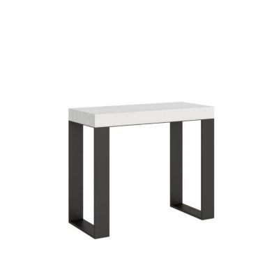 Console muraleConsole extensible 90x40/196 cm Tecno Small Premium Frêne Blanc cadre Anthracite