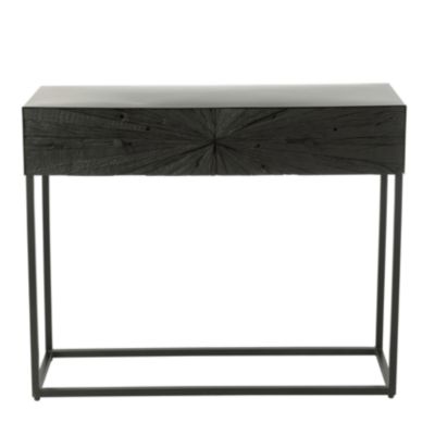 Console shanil en bois et fer (100x80 cm - Noir)