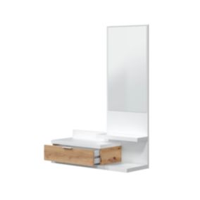 Console suspendue avec 1 tiroir et 1 miroir L81 cm - DHALIA