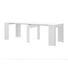 Console table extensible 10 couverts - 4 rallonges - Blanc - ONEGA