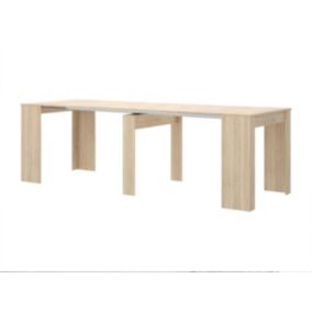 Console table extensible 10 couverts - 4 rallonges - Naturel clair - ONEGA