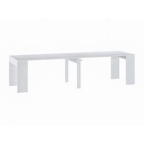 Console table extensible 12 couverts - 6 rallonges - Blanc - ONEGA